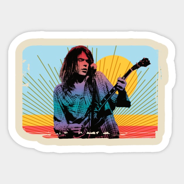 Neil Young Sticker by HAPPY TRIP PRESS